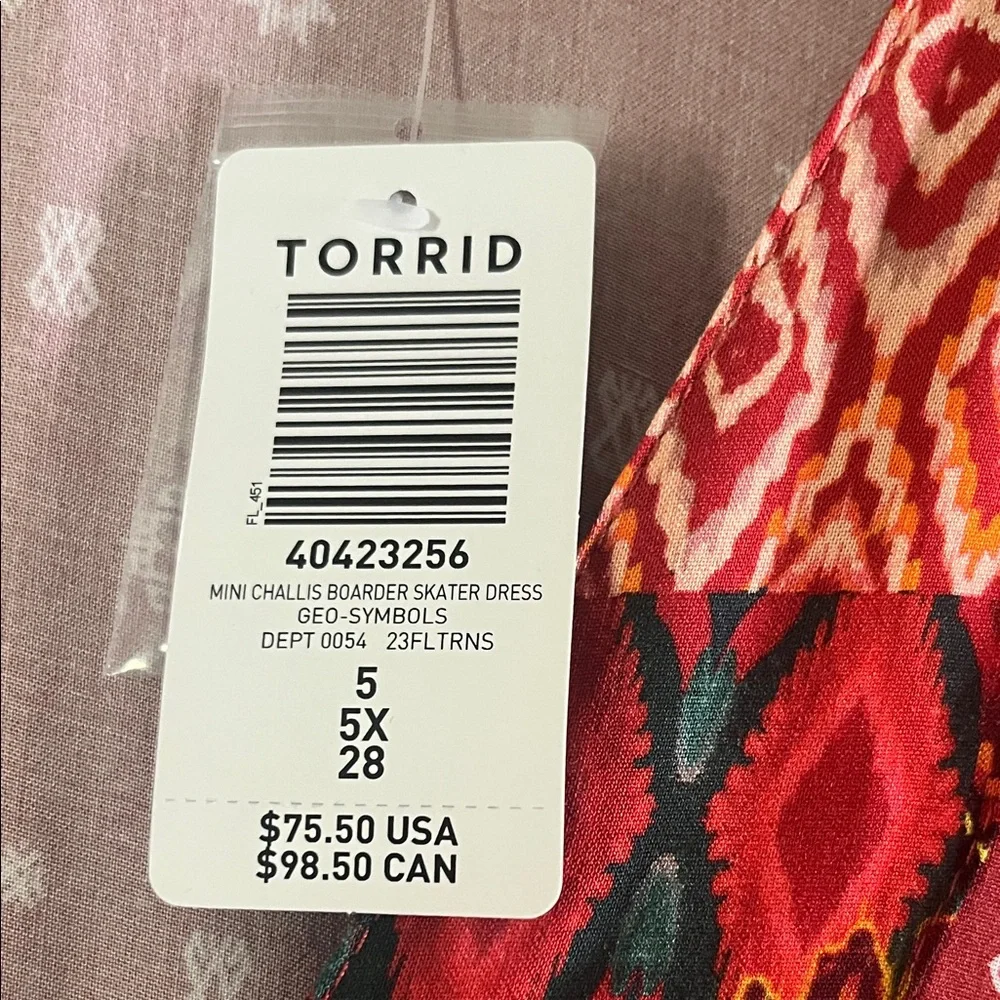 torrid rust red boho V-neck maxi dress with tribal trim - Picture 3 of 3